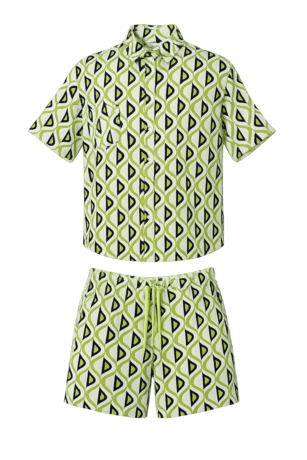 Conjunto (Camisa + Shorts) Verde e Preto